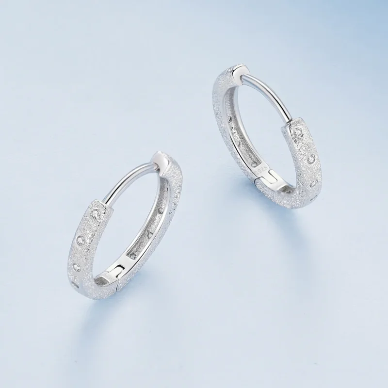 (imagine pentru) Cercei stil Pandora cu modele geometrice în formă de hulă - BSE848 - Vizualizare 3