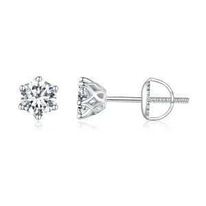 (imagine pentru) Cercei tip Moissanite cu patru gheare de 0,5 carate în stil Pandora - MSE004-S