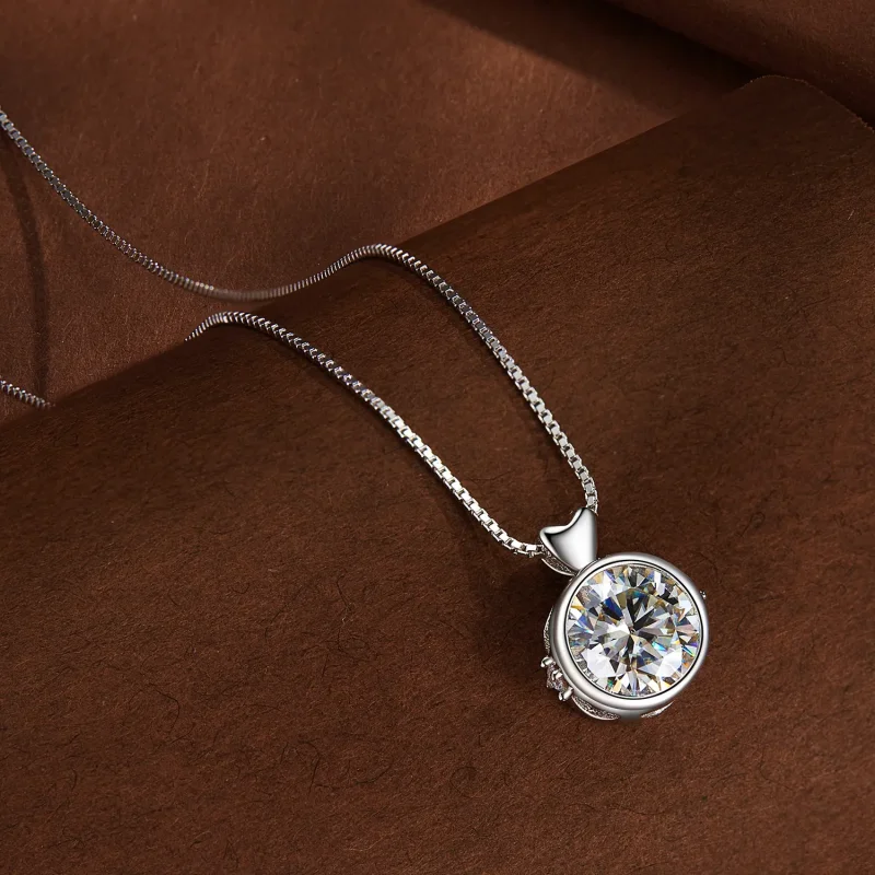 (imagine pentru) Colier de stil Pandora cu Moissanite de 1 carat - MSN013 - Vizualizare 4