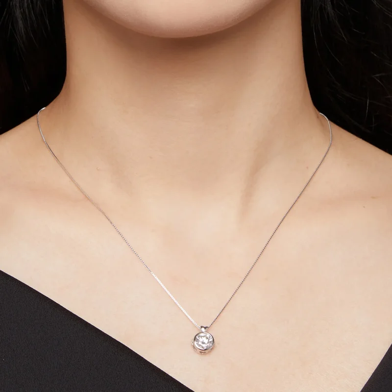 (imagine pentru) Colier de stil Pandora cu Moissanite de 1 carat - MSN013 - Vizualizare 5