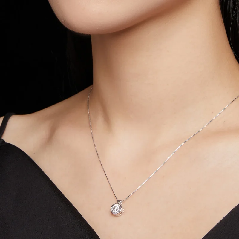 (imagine pentru) Colier de stil Pandora cu Moissanite de 1 carat - MSN013 - Vizualizare 6