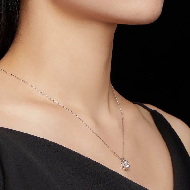(imagine pentru) Colier de stil Pandora cu Moissanite de 1 carat - MSN013 - Vizualizare 7