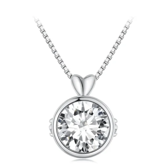 (imagine pentru) Colier de stil Pandora cu Moissanite de 1 carat - MSN013