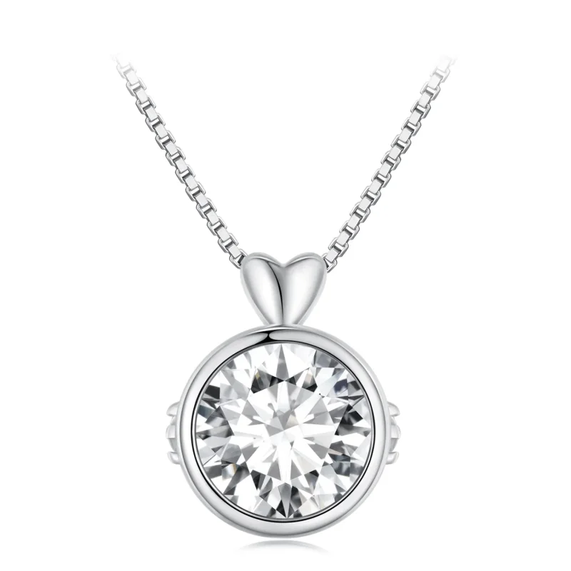 (imagine pentru) Colier de stil Pandora cu Moissanite de 1 carat - MSN013