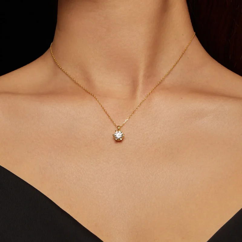 (imagine pentru) Colier Pandora de lux cu moissanite - MSN006-B - Vizualizare 7