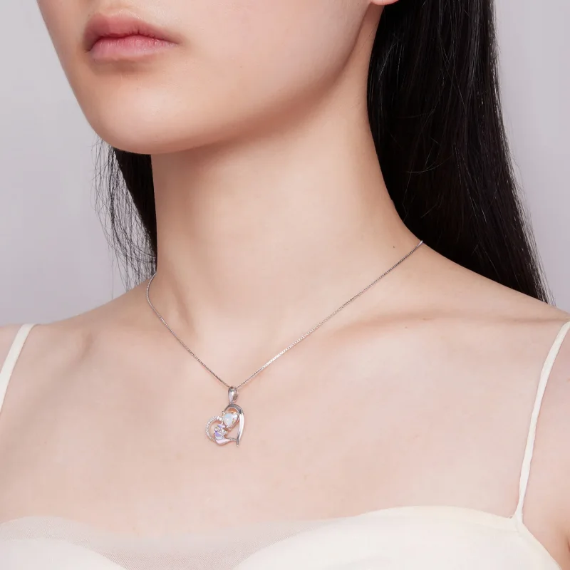 (imagine pentru) Colier stil Pandora cu un inimioară delicată în formă de unicorn - BSN328 - Vizualizare 5