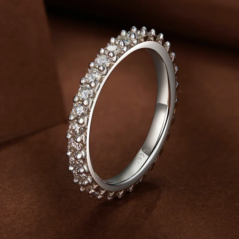 (imagine pentru) Inel fin cu diamante Moissanite în stil Pandora - MSR028 - Vizualizare 2