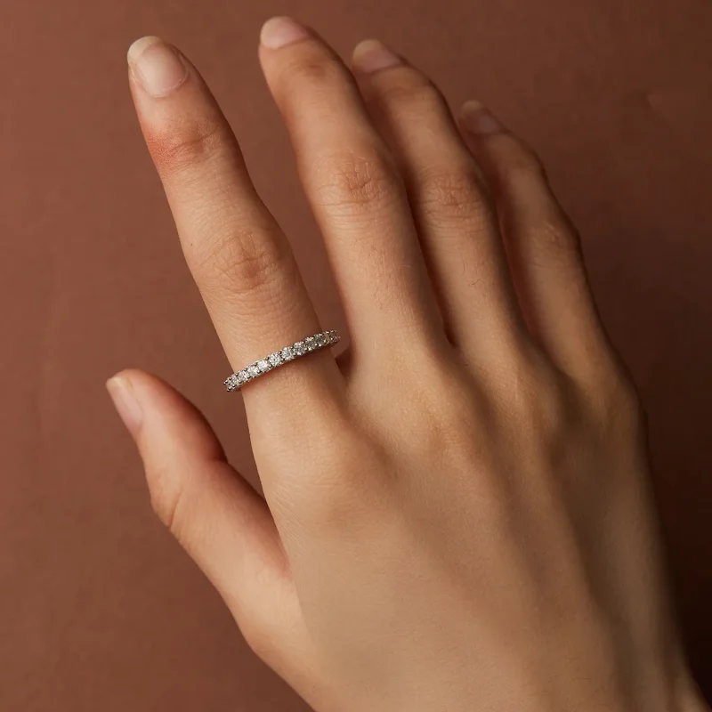 (imagine pentru) Inel fin cu diamante Moissanite în stil Pandora - MSR028 - Vizualizare 6