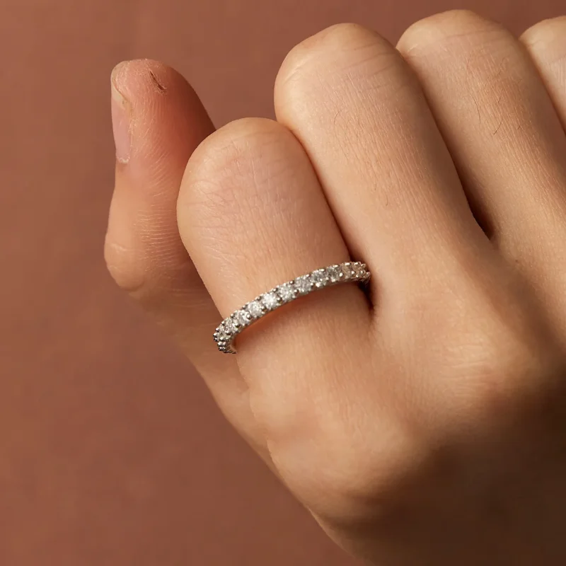 (imagine pentru) Inel fin cu diamante Moissanite în stil Pandora - MSR028 - Vizualizare 7