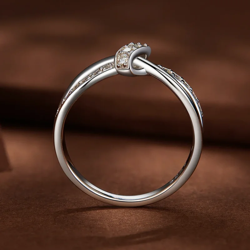 (imagine pentru) Inel Pandora cu model încrucișat și piatră Moissanite - MSR031 - Vizualizare 4