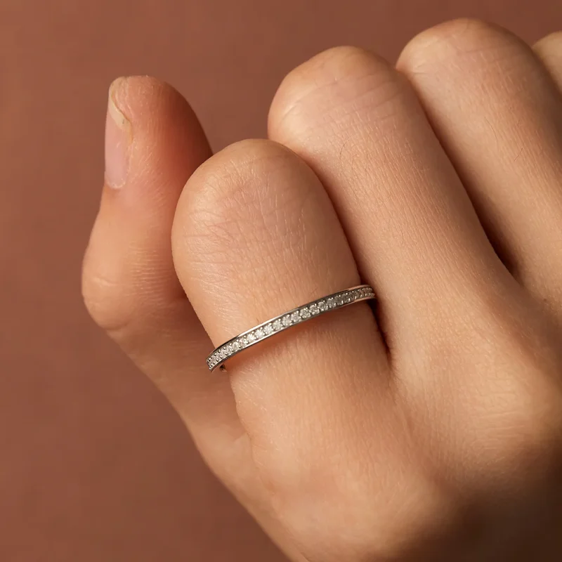 (imagine pentru) Inel Pandora Style Pave cu Moissanite - MSR030 - Vizualizare 7