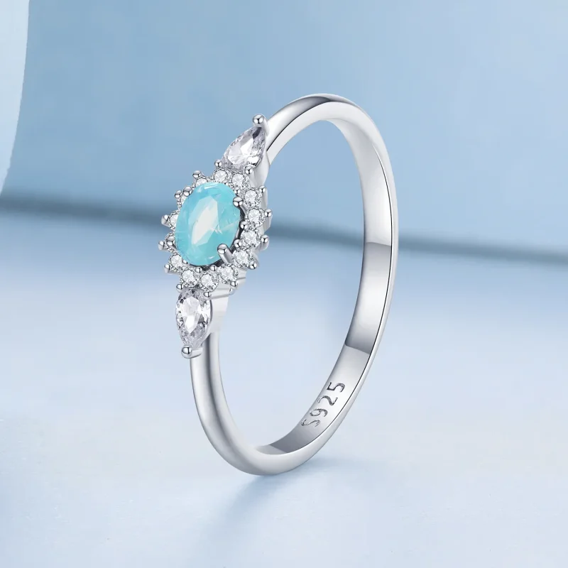 (imagine pentru) Inel stil Pandora cu aquamarină - BSR436 - Vizualizare 2