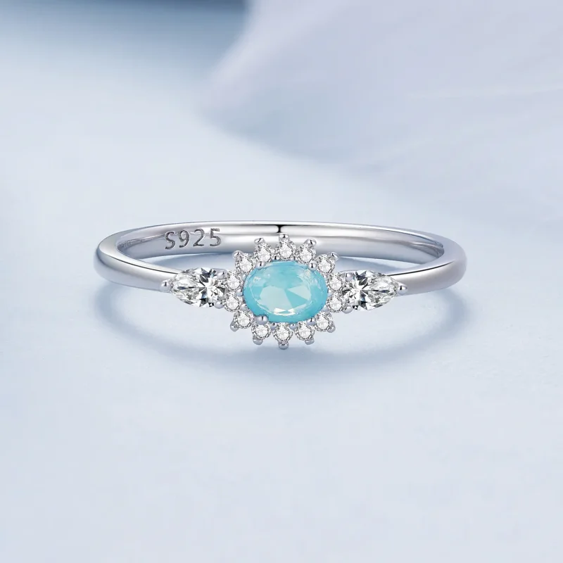 (imagine pentru) Inel stil Pandora cu aquamarină - BSR436 - Vizualizare 3