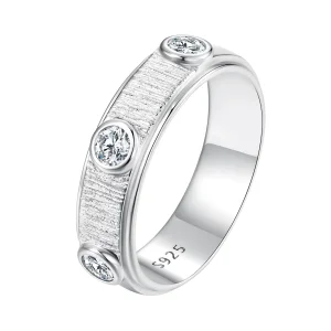 (imagine pentru) Inel subțire cu Moissanite în stil Pandora pentru bărbați - MSR032