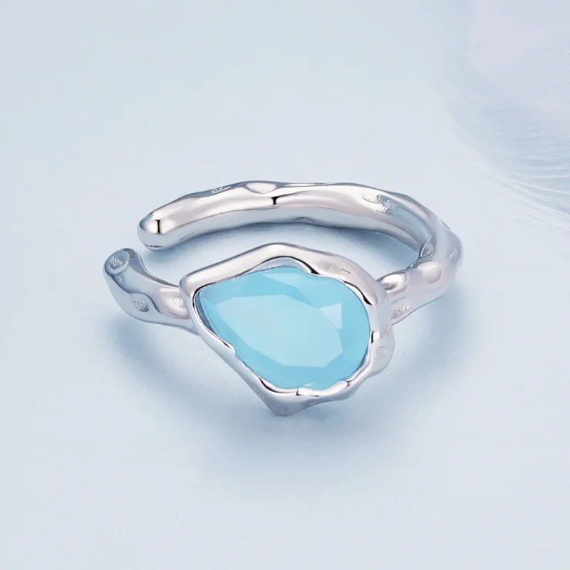 (imagine pentru) Pandora Stil Blue Water Drop Căpșuniță de ureche - BSE846 - Vizualizare 3