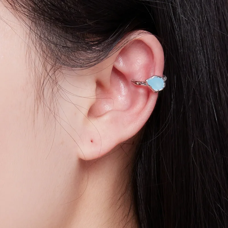 (imagine pentru) Pandora Stil Blue Water Drop Căpșuniță de ureche - BSE846 - Vizualizare 5