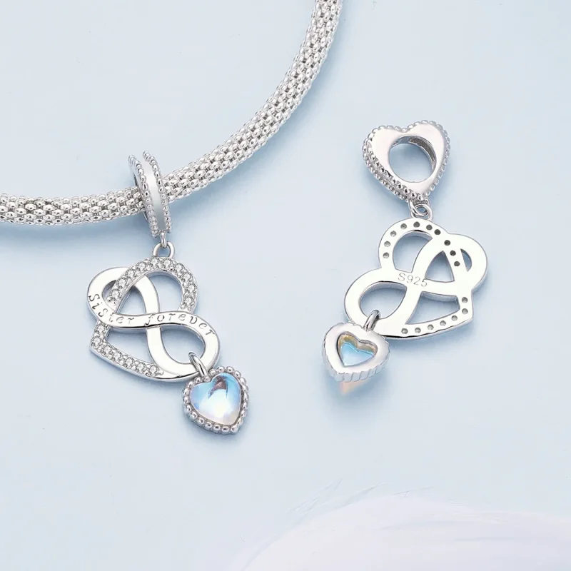 (imagine pentru) Pandora Style Medalion Pandantiv Inima Sora - BSC860 - Vizualizare 4