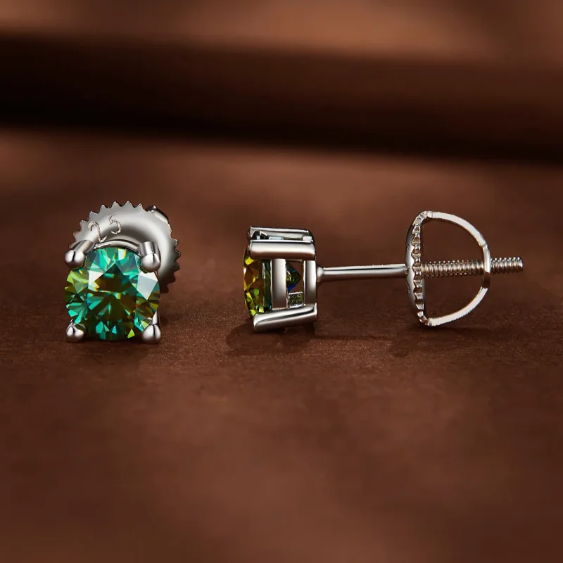 (imagine pentru) Stil Pandora cercei cu Moissanite, 0.5 Carate, patru gheare - MSE003-CFS - Vizualizare 2