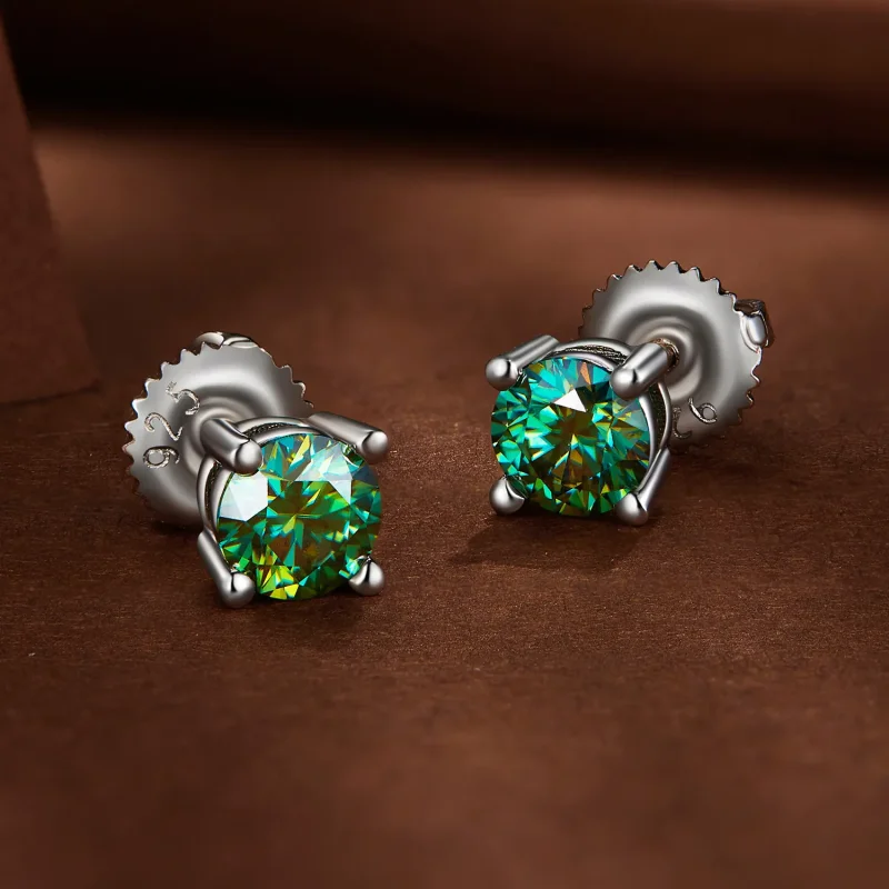 (imagine pentru) Stil Pandora cercei cu Moissanite, 0.5 Carate, patru gheare - MSE003-CFS - Vizualizare 3
