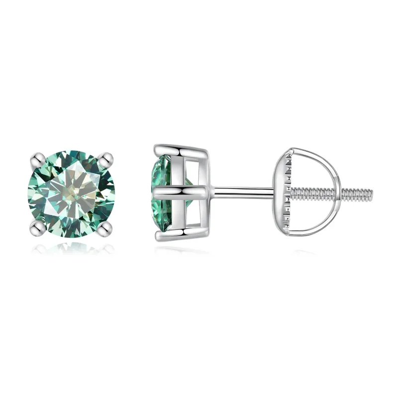 (imagine pentru) Stil Pandora cercei cu Moissanite, 0.5 Carate, patru gheare - MSE003-CFS