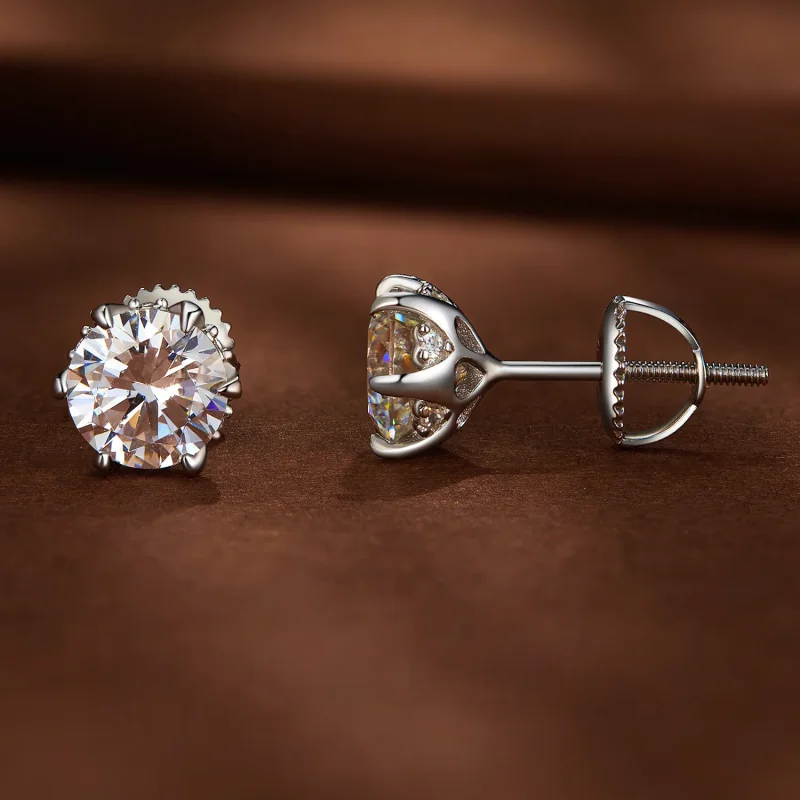 (imagine pentru) Stud earrings Pandora Style cu Moissanite de 1 carat - MSE020-L - Vizualizare 2