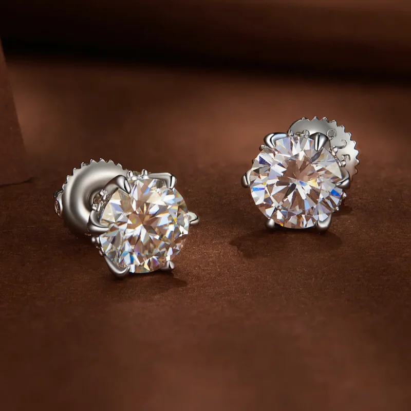 (imagine pentru) Stud earrings Pandora Style cu Moissanite de 1 carat - MSE020-L - Vizualizare 3
