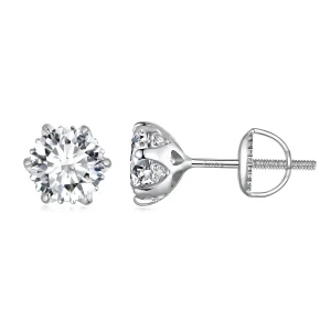 (imagine pentru) Stud earrings Pandora Style cu Moissanite de 1 carat - MSE020-L