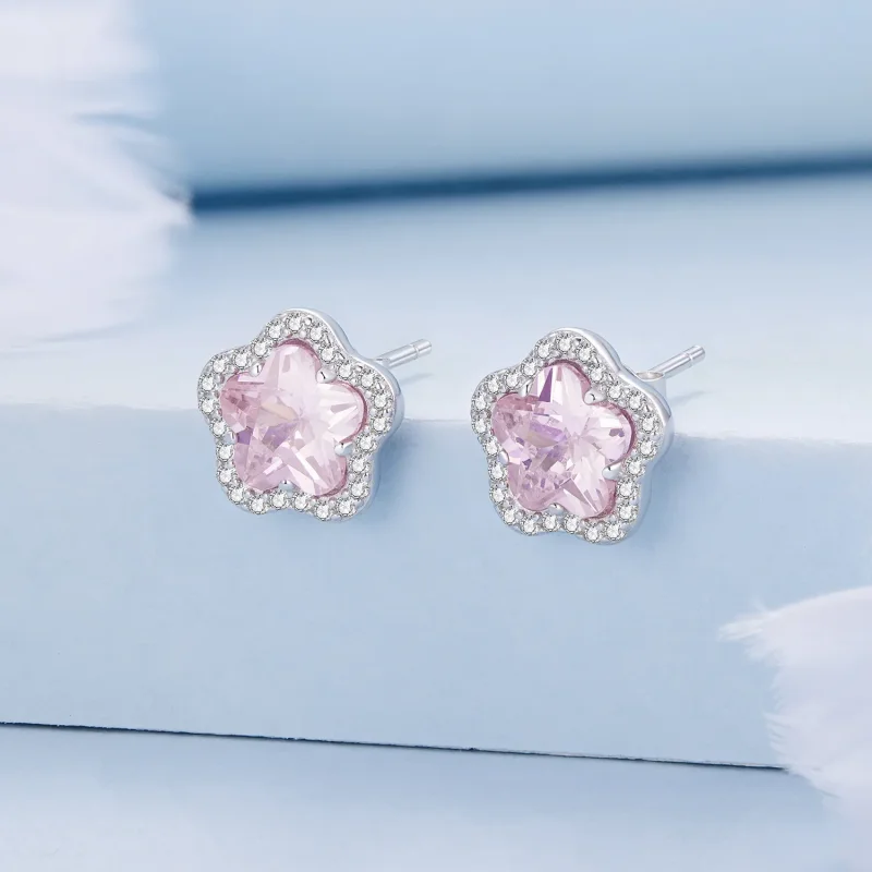 (imagine pentru) Studuri mici cu model de floare în stil Pandora - BSE850 - Vizualizare 2
