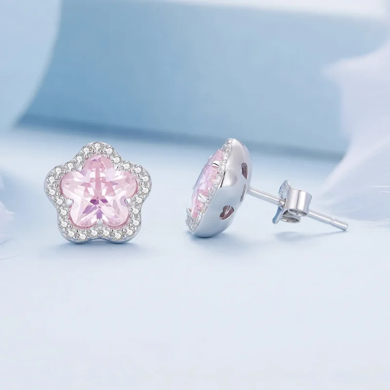 (imagine pentru) Studuri mici cu model de floare în stil Pandora - BSE850 - Vizualizare 3