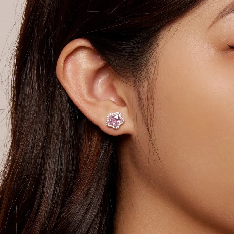 (imagine pentru) Studuri mici cu model de floare în stil Pandora - BSE850 - Vizualizare 5
