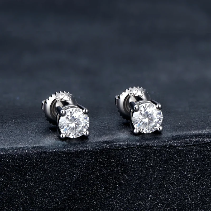 (imagine pentru) Studuri Moissanite cu patru gheare de 0,5 carate, stil Pandora - MSE003-S - Vizualizare 2