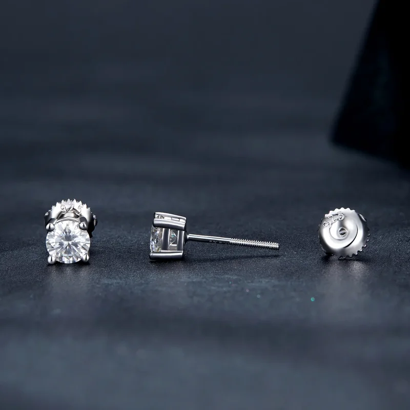 (imagine pentru) Studuri Moissanite cu patru gheare de 0,5 carate, stil Pandora - MSE003-S - Vizualizare 3