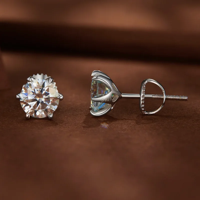 (imagine pentru) Studuri Moissanite în stil Pandora cu 1 carat - MSE021-S - Vizualizare 2