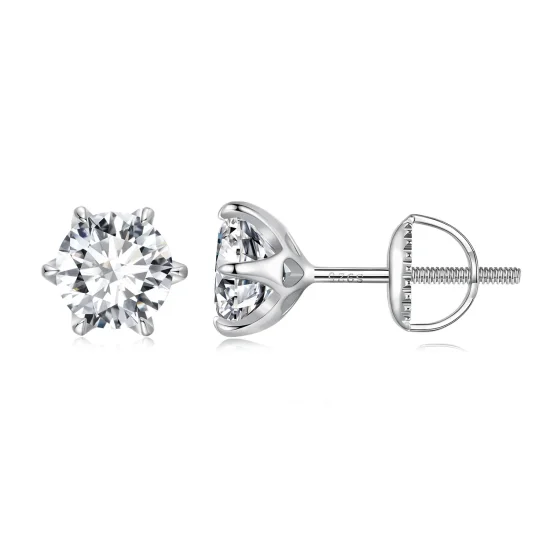 (imagine pentru) Studuri Moissanite în stil Pandora cu 1 carat - MSE021-S