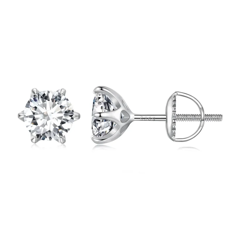(imagine pentru) Studuri Moissanite în stil Pandora cu 1 carat - MSE021-S