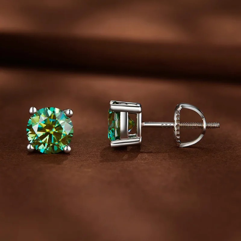 (imagine pentru) Studuri Pandora Style cu Moissanite de un carat și patru gheare - MSE003-CFL - Vizualizare 2