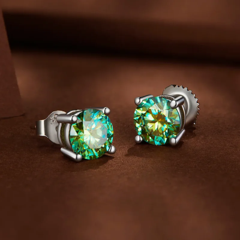 (imagine pentru) Studuri Pandora Style cu Moissanite de un carat și patru gheare - MSE003-CFL - Vizualizare 3