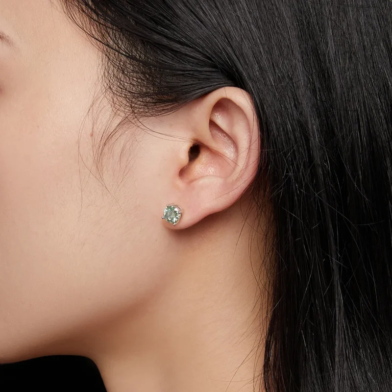 (imagine pentru) Studuri Pandora Style cu Moissanite de un carat și patru gheare - MSE003-CFL - Vizualizare 5