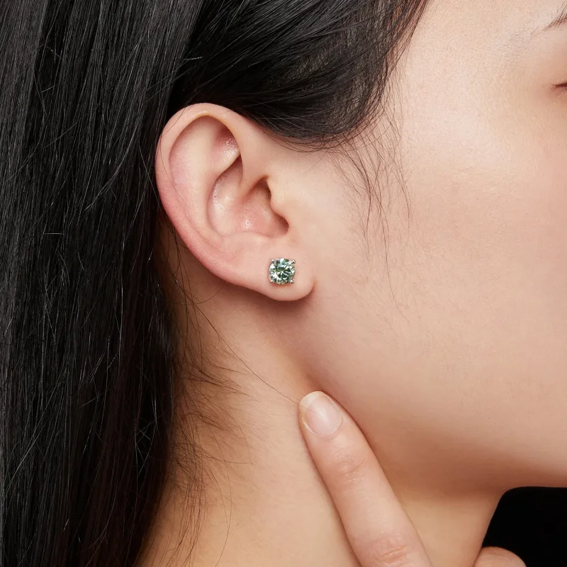 (imagine pentru) Studuri Pandora Style cu Moissanite de un carat și patru gheare - MSE003-CFL - Vizualizare 6