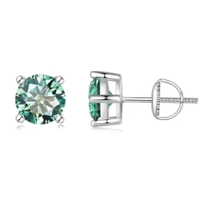 (imagine pentru) Studuri Pandora Style cu Moissanite de un carat și patru gheare - MSE003-CFL
