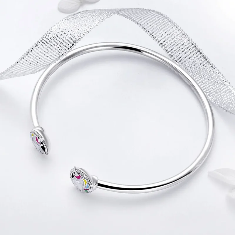 (imagine pentru) Brățară fixă deschisă Tip Pandora cu Memorie Unicorn din argint - SCB082 - Vizualizare 4
