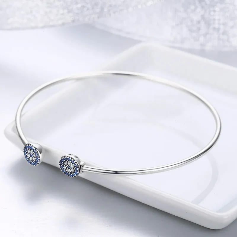 (imagine pentru) Brățară fixă deschisă Tip Pandora cu Stele strălucitoare din argint - SCB058 - Vizualizare 6