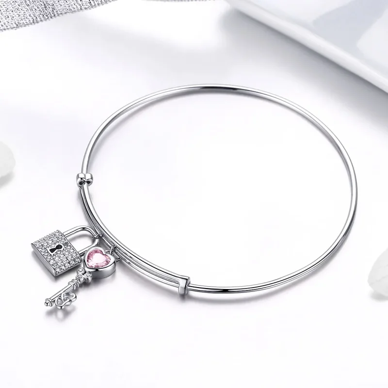 (imagine pentru) Brățară fixă Tip Pandora cu Dragoste lock din argint - SCB127 - Vizualizare 2