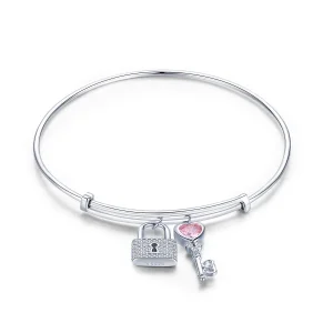 (imagine pentru) Brățară fixă Tip Pandora cu Dragoste lock din argint - SCB127