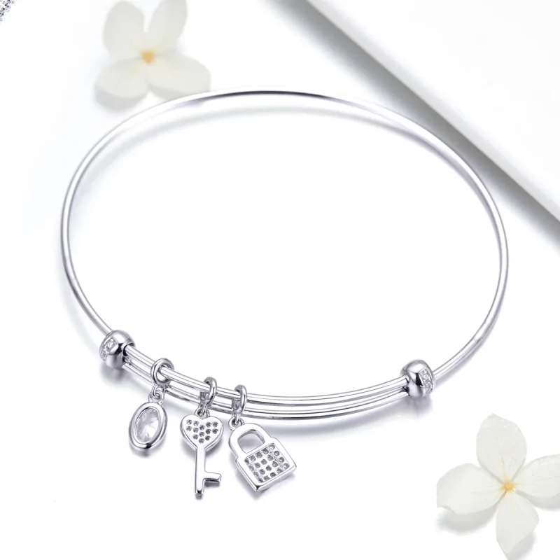 (imagine pentru) Brățară fixă Tip Pandora cu Promisiune frumoasă din argint - SCB119 - Vizualizare 3