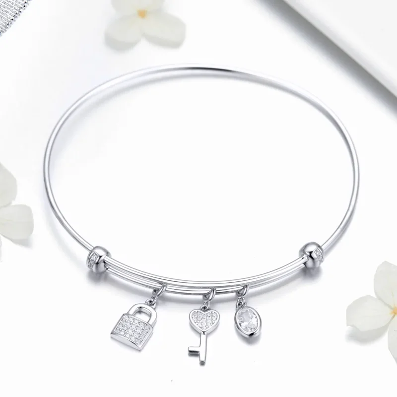 (imagine pentru) Brățară fixă Tip Pandora cu Promisiune frumoasă din argint - SCB119 - Vizualizare 4