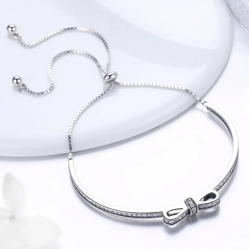(imagine pentru) Brățară fixă Tip Pandora cu Sweet Bow din argint - SCB108 - Vizualizare 3
