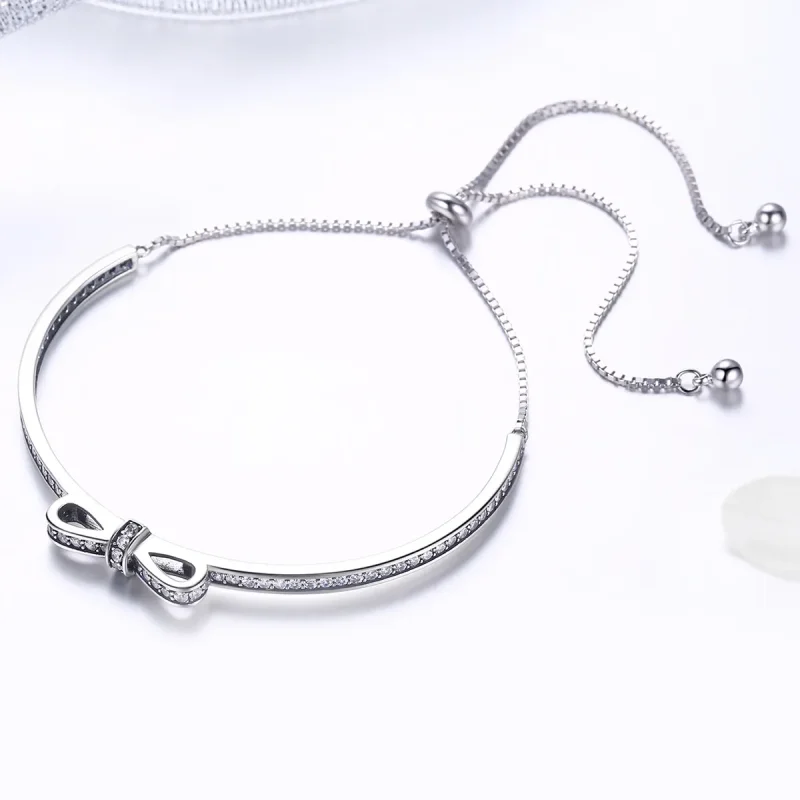 (imagine pentru) Brățară fixă Tip Pandora cu Sweet Bow din argint - SCB108 - Vizualizare 4
