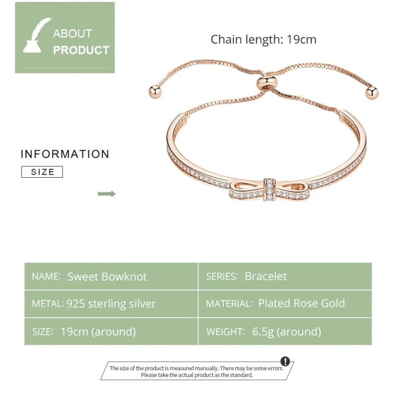 (imagine pentru) Brățară fixă Tip Pandora cu Sweet Bowknot din aur rose - SCB108-C - Vizualizare 5