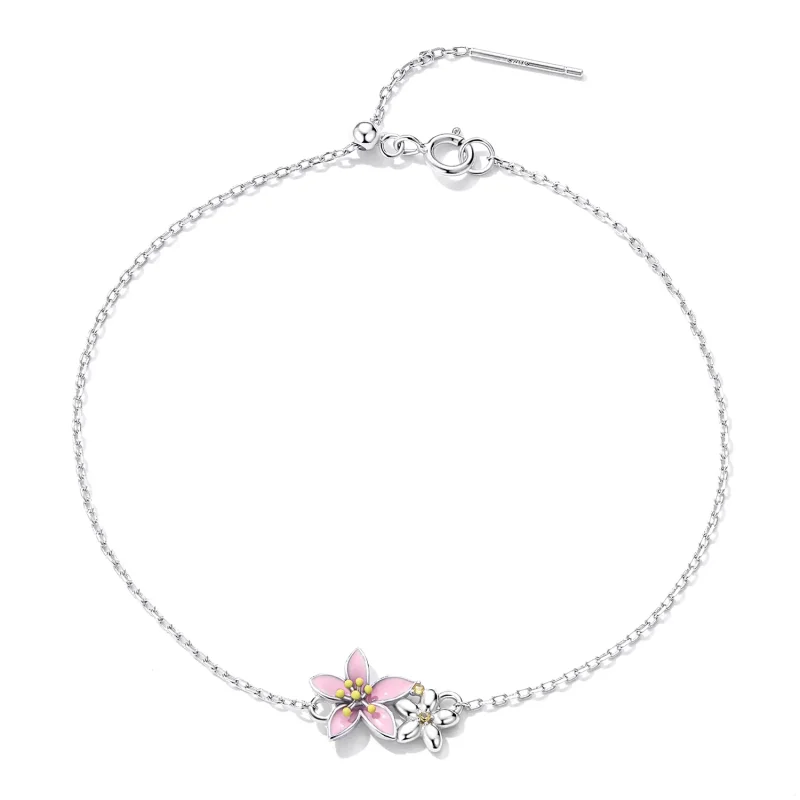 (imagine pentru) Brățară frumoasă în stilul Pandora, inspirată de Sakura - SCB232 - Vizualizare 2